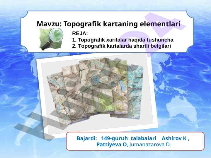 Topografik kartaning elementlari tahlili