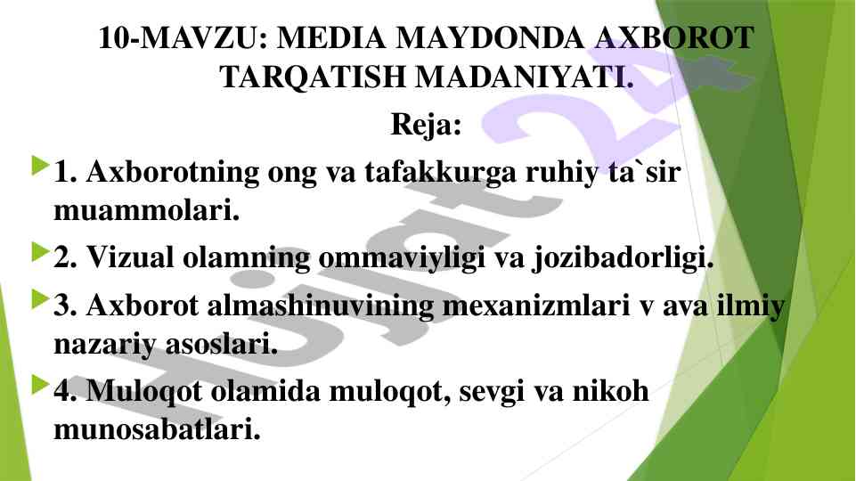Media maydonda axborot tarqatish madaniyati