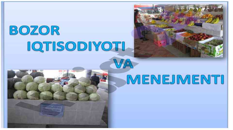 Bozor va marketing tahlili