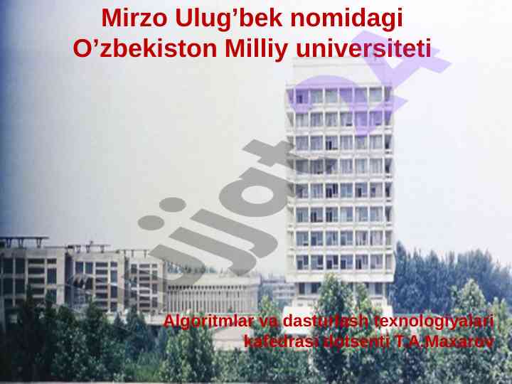 Kompyuter qurilmalari va arxitekturasi mavzusi