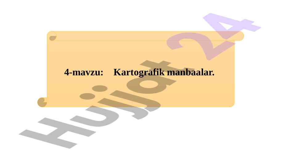 Kartografik manbaalar haqida ma'lumotlar