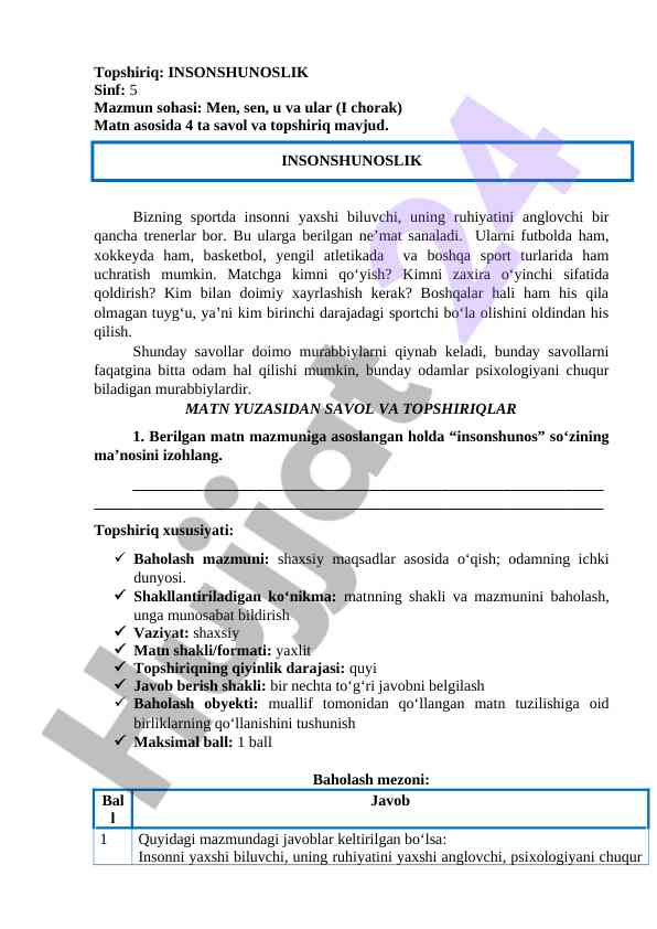 Insonshunoslik va sportda muhim qo‘shimchalar
