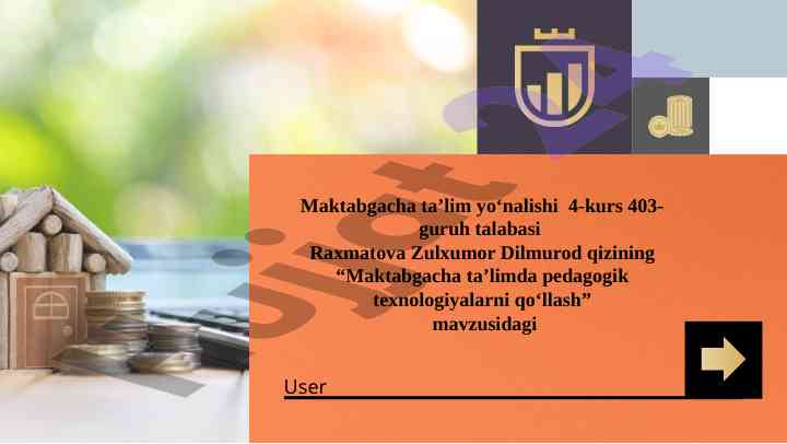 Maktabgacha ta’limda pedagogik texnologiyalarni qo‘llash