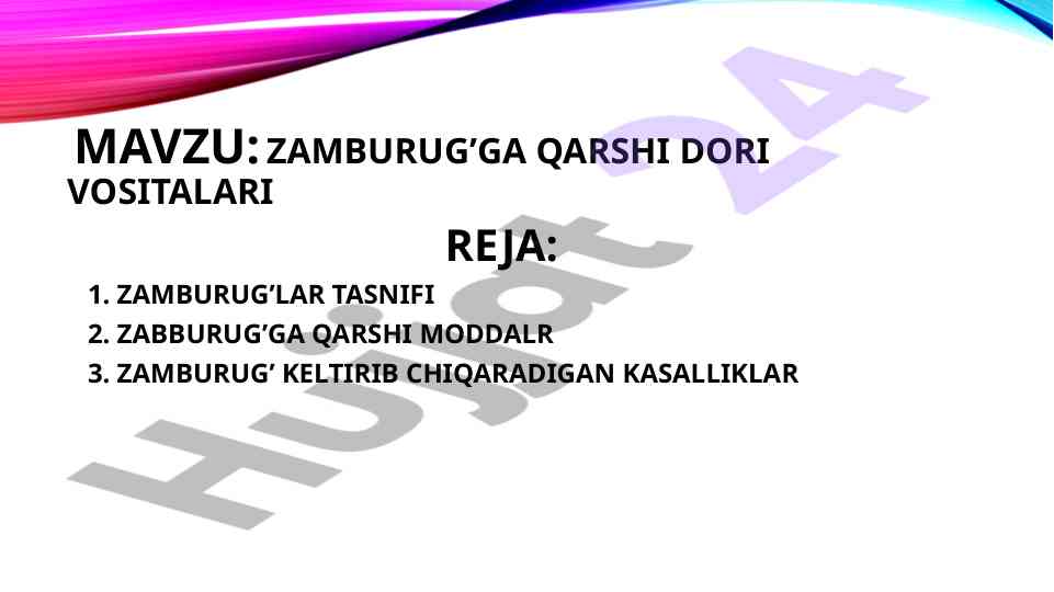 Zamburug'ga qarshi dori vositalari tahlili