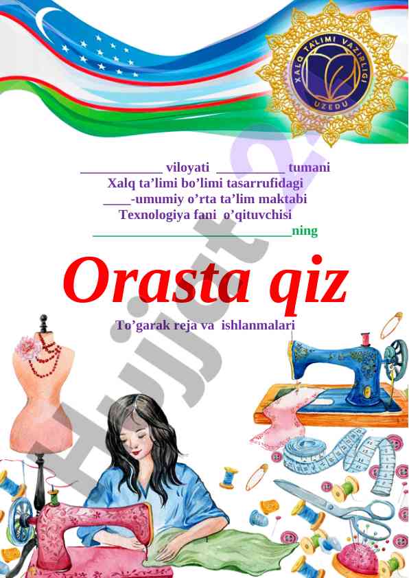 Orasta qiz to'garak reja va ishlanmalari