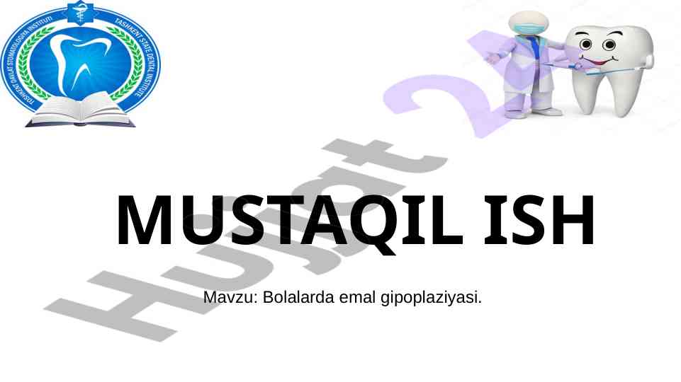 Bolalarda emal gipoplaziyasi tahlili