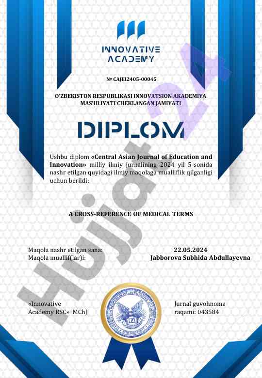 A cross-reference of medical terms