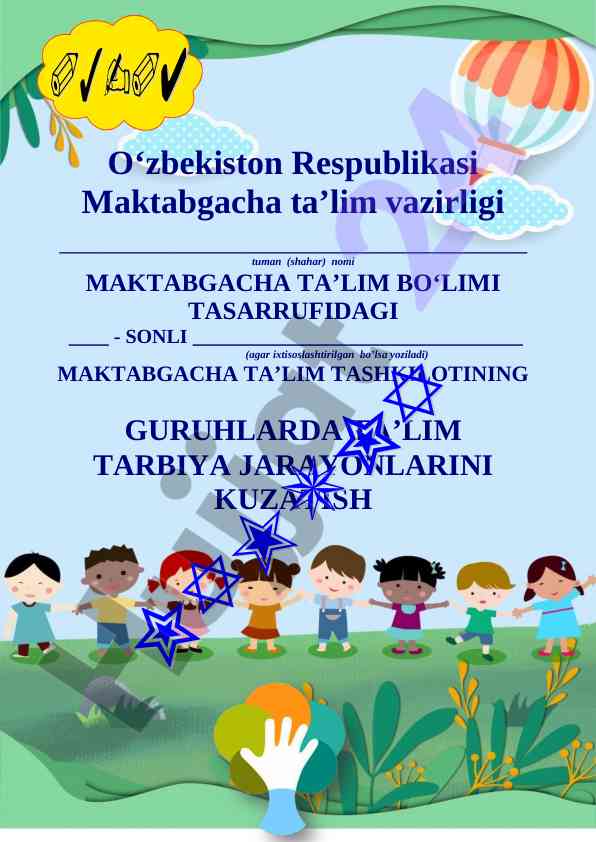 Maktabgacha ta’lim tashkilotlarida tarbiyani kuzatish