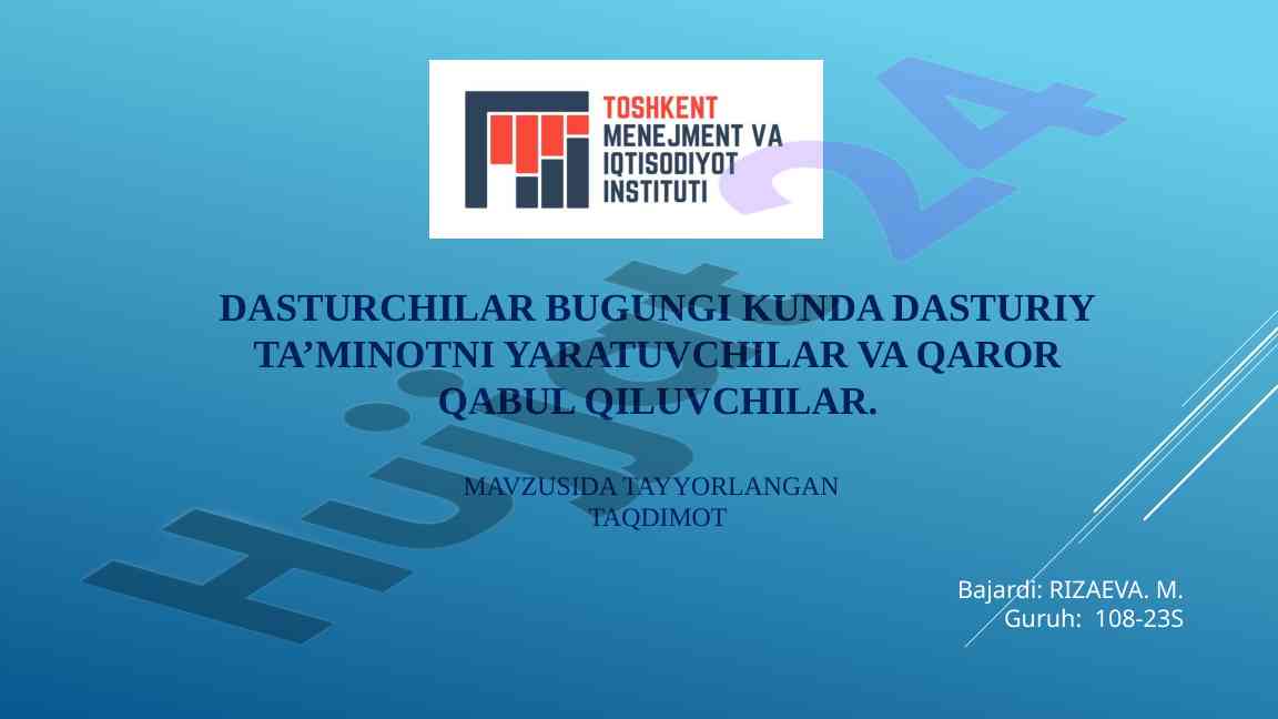 Dasturchilar va dasturiy ta’minot jarayoni