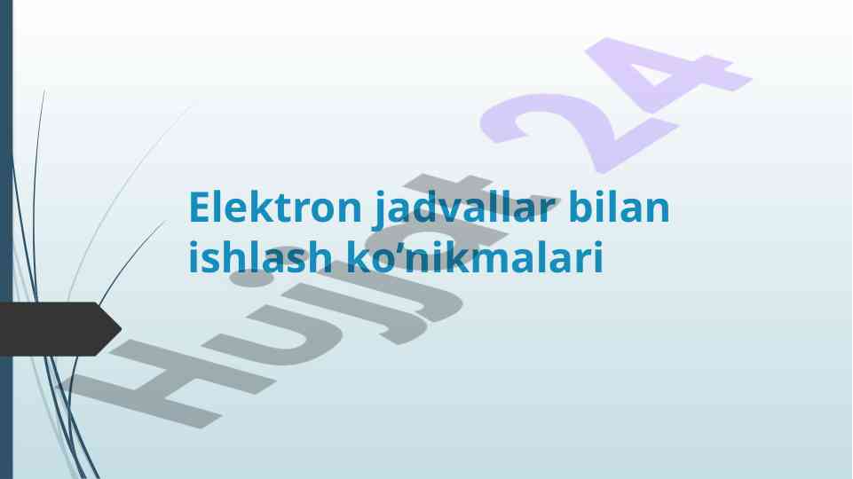 Microsoft excel dasturida elektron jadvallar bilan ishlash