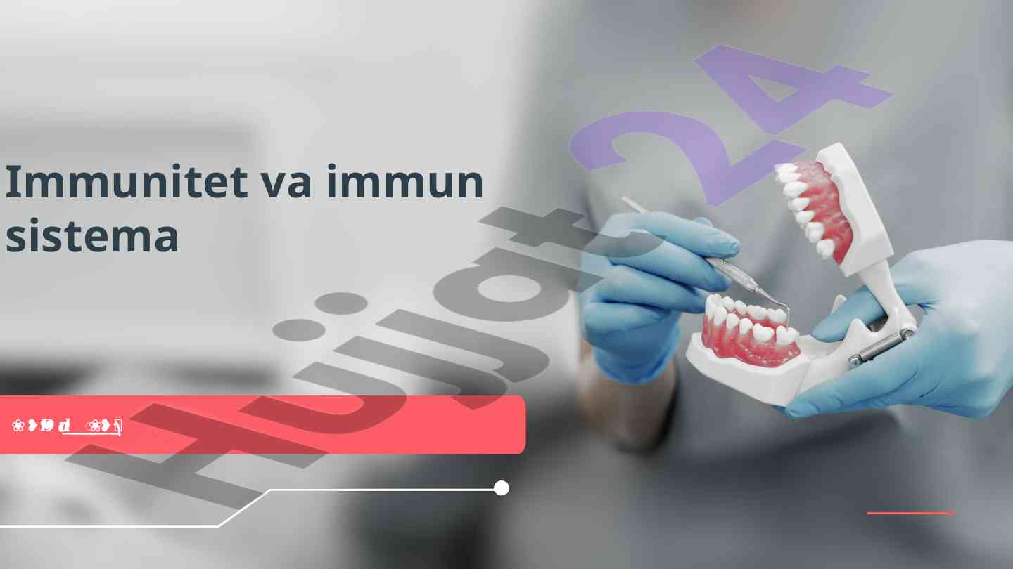 Immunitetning turlari va vazifalari tahlili