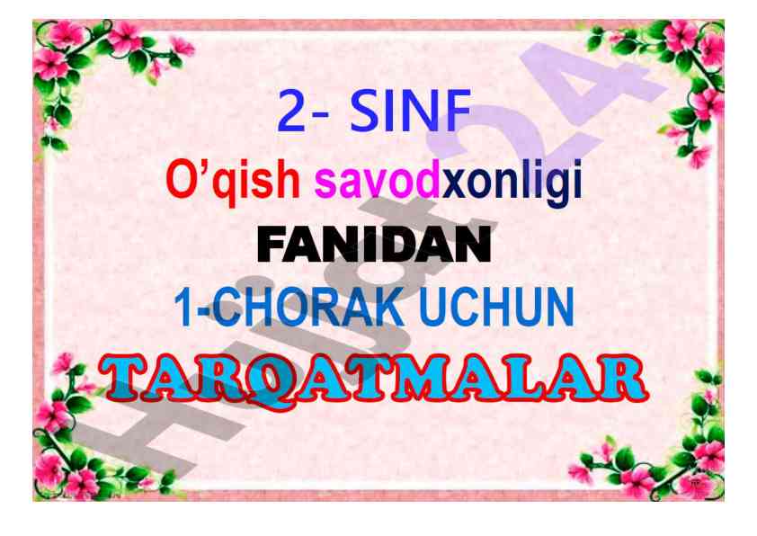 Barcha sinflar uchun ustozlarga hujjatlar