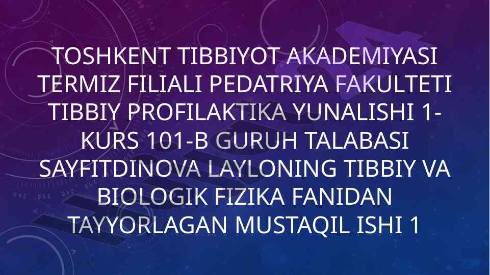 Magnit-rezonans tomografiyaning fizik asoslari