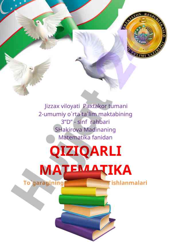 Qiziqarli matematika to‘garagining yillik ish reja