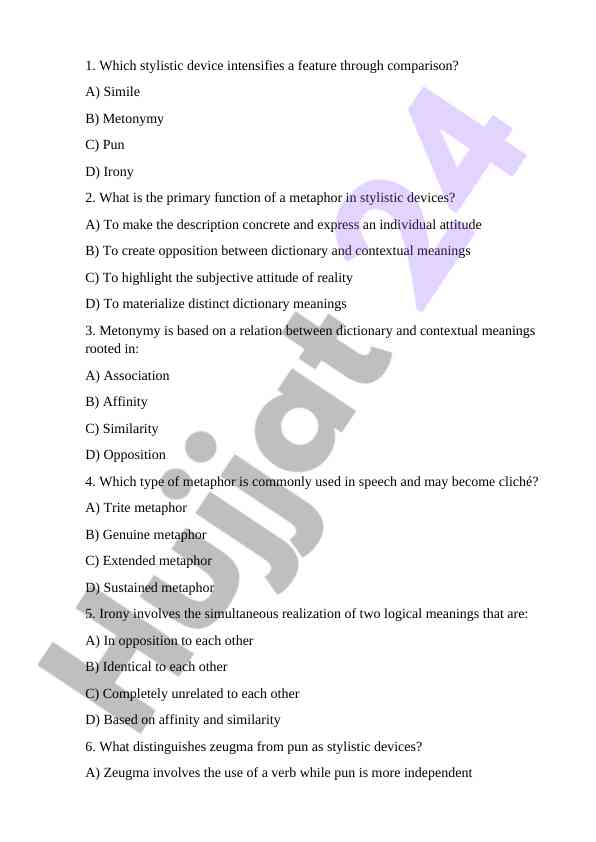 Stylistic devices and their functions in language