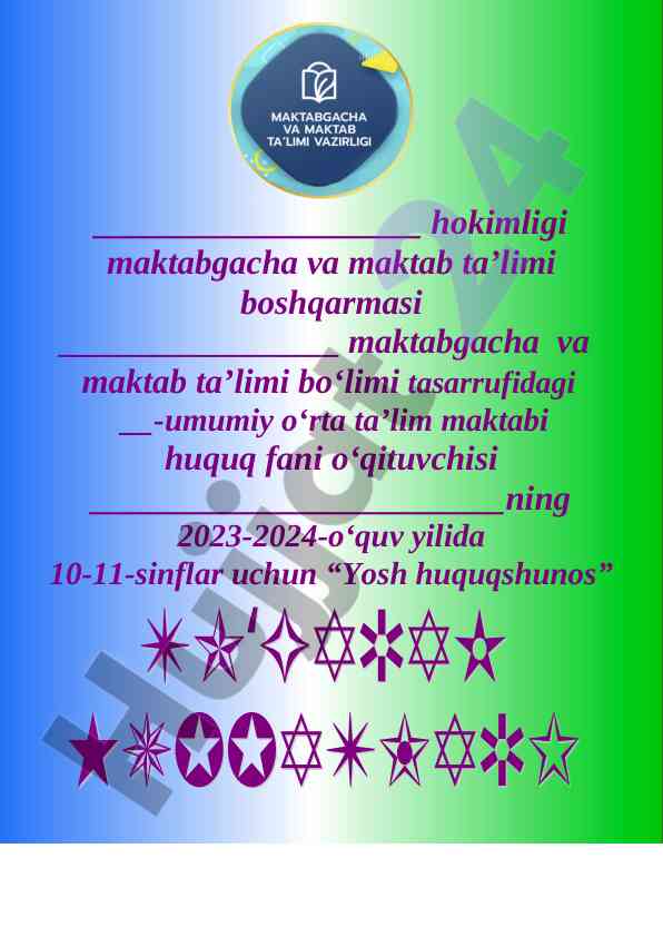Yosh huquqshunos to‘garak a’zolari haqida ma’lumot