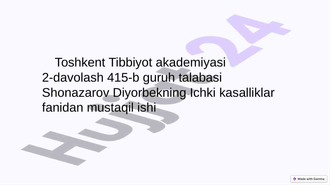 Antifosfolipid sindromi va uning davolash usullari