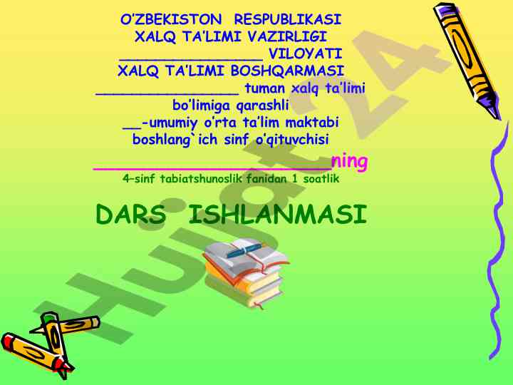 Qoraqolpog’iston va xorazm viloyati dars ishlanmasi