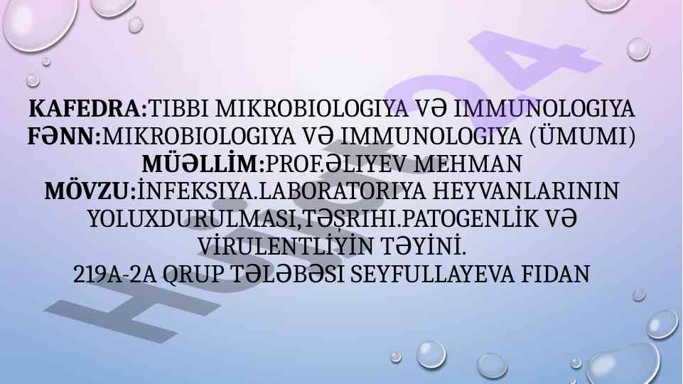 İnfeksiya laboratoriya prosesləri tədqiqatı