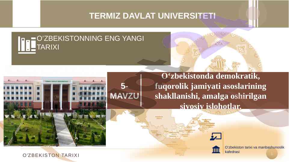 O‘zbekistonda demokratik tizimning tarixi va ahamiyati