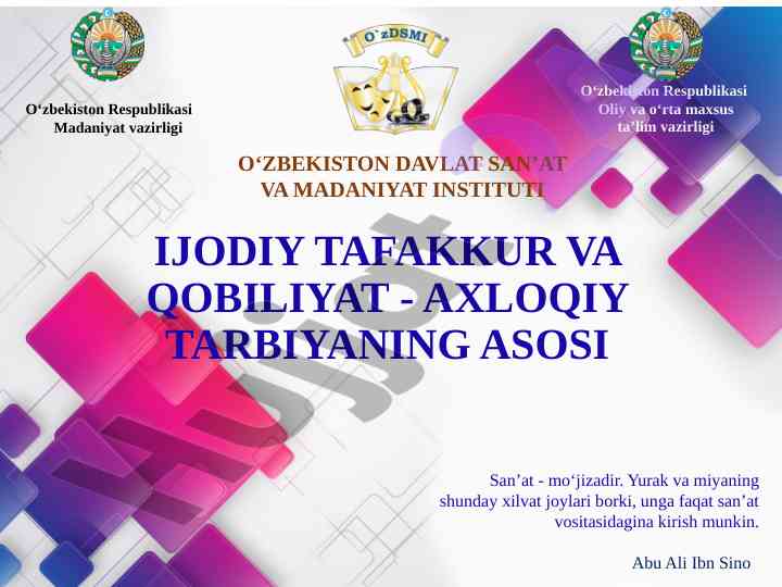 Ijodiy tafakkur va qobiliyat asoslari