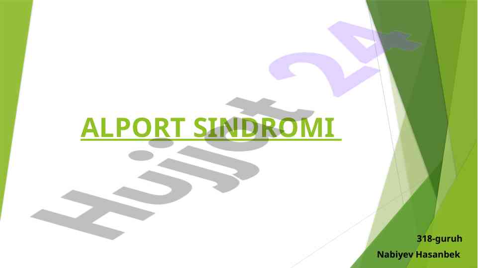 Alport sindromi va uning asosiy alomatlari