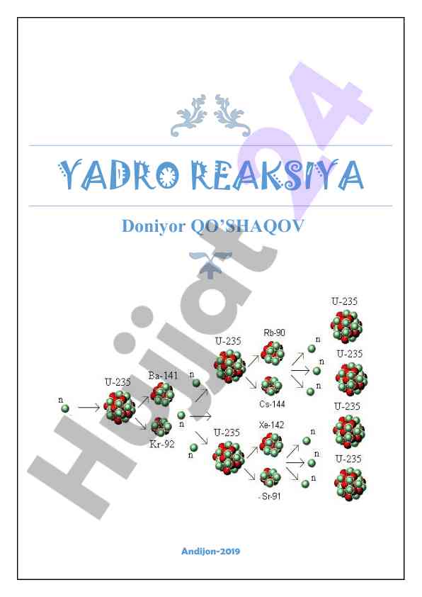 Yadro reaksiyalari va ularning nazariy asoslari
