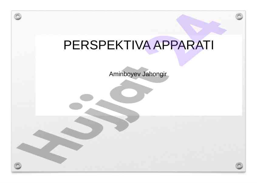 Perspektiva apparati va ko'z nuqtasi ta'rifi