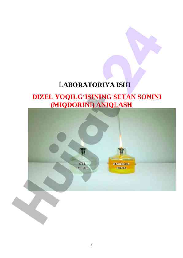 Dizel yoqilg‘isining setan sonini aniqlash