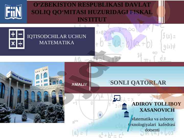 Sonli qatorlar va ularning yaqinlashishi