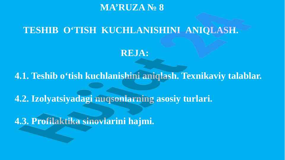 Teshish kuchlanishini aniqlash ta'siri