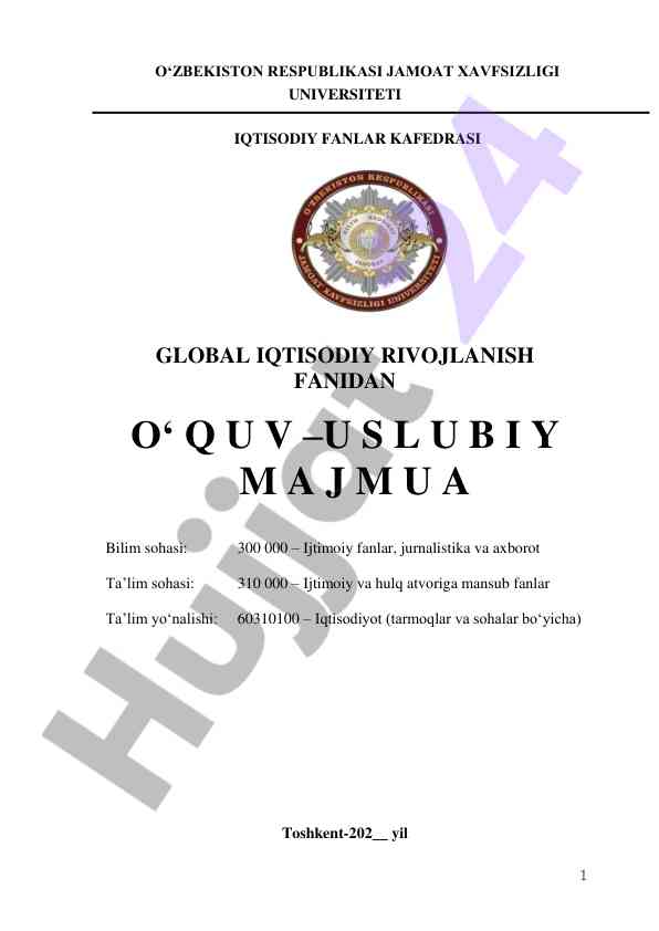 Global iqtisodiy rivojlanish oʻquv-qoʻllanmasi