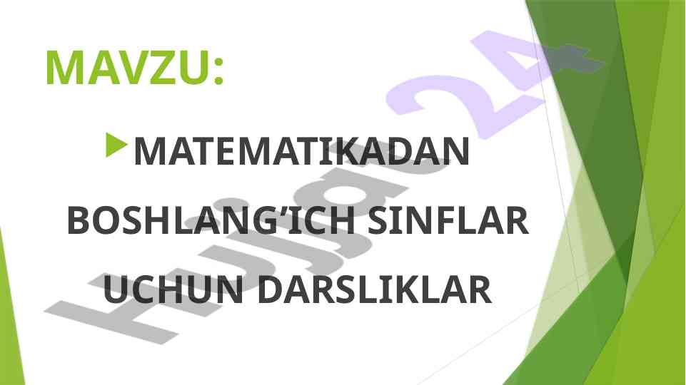 Matematika darsliklari boshlang‘ich sinflar uchun