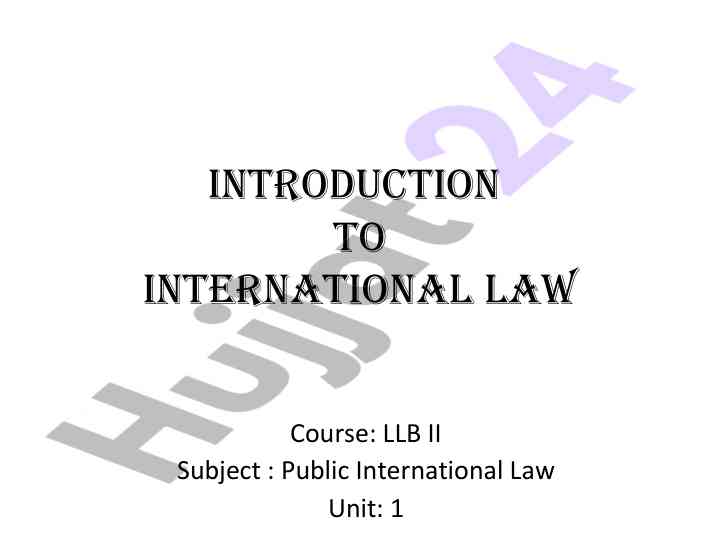 Introduction to international law course overview