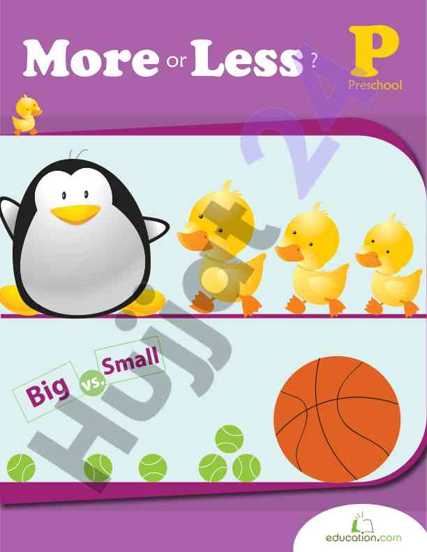 More or less educational workbook activities