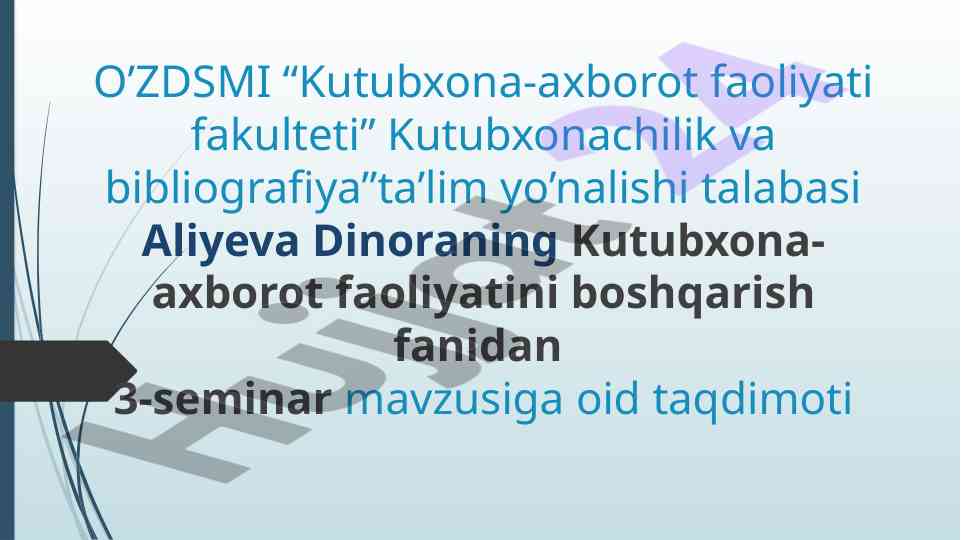 Kutubxona-axborot faoliyatini boshqarish tamoyillari