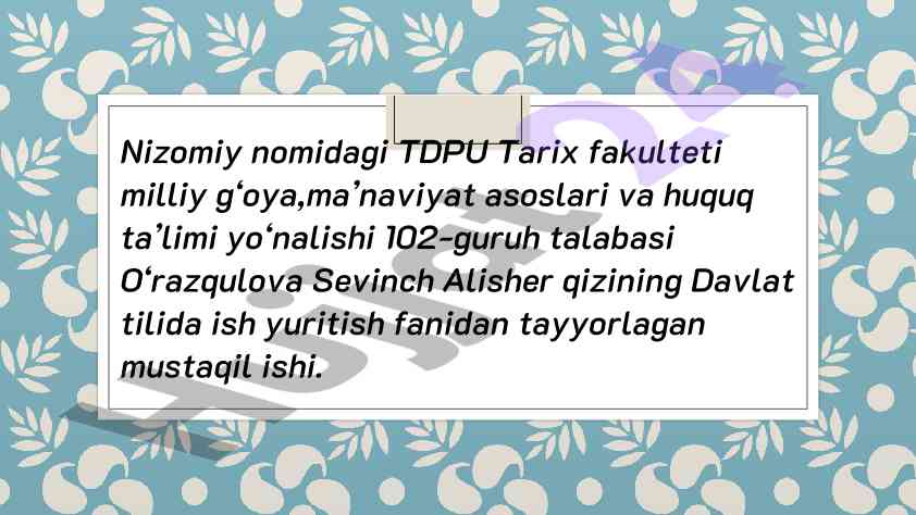 Nutqning to‘g‘riligi va aniqligi asosiy talablar