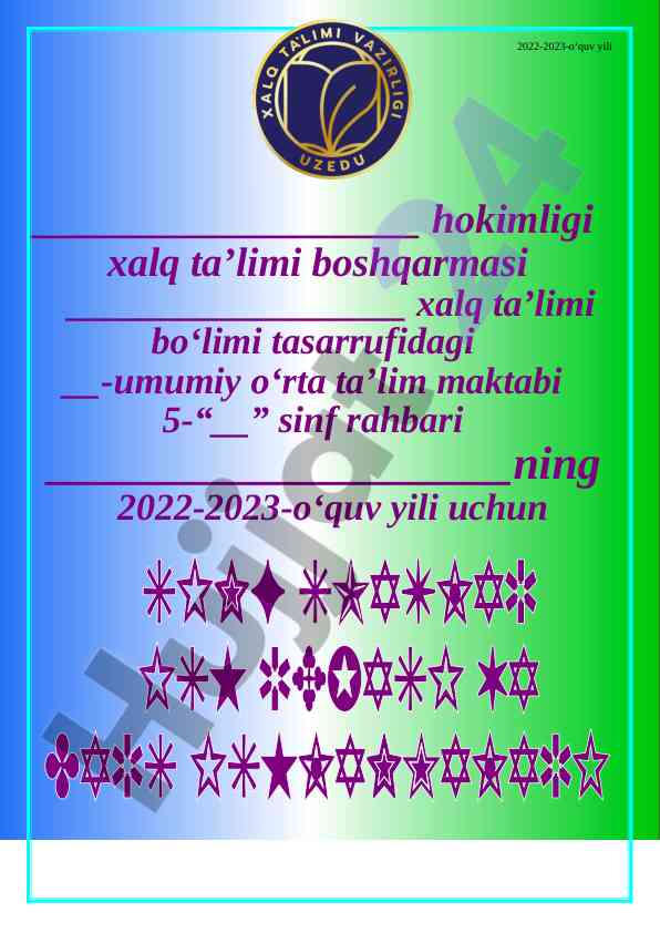 O‘rta ta’lim maktablari uchun sinf rahbari qo‘llanma