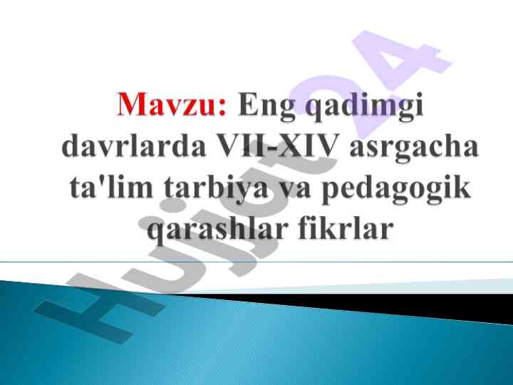 Pedagogika tarixi va ta'lim-tarbiya masalalari