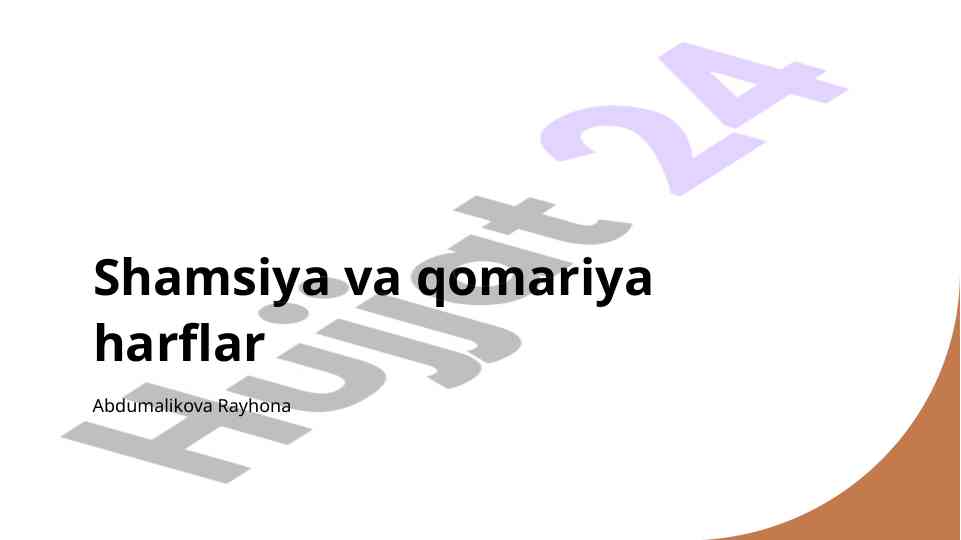 Qomariya va shamsiya harflar tafsilotlari