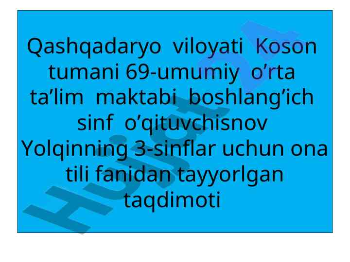 Onlayn darslar uchun ona tili taqdimoti