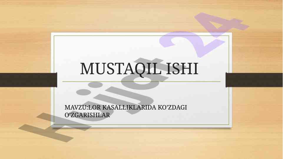 Kasalliklarda ko’zdagi o’zgarmalar tahlili