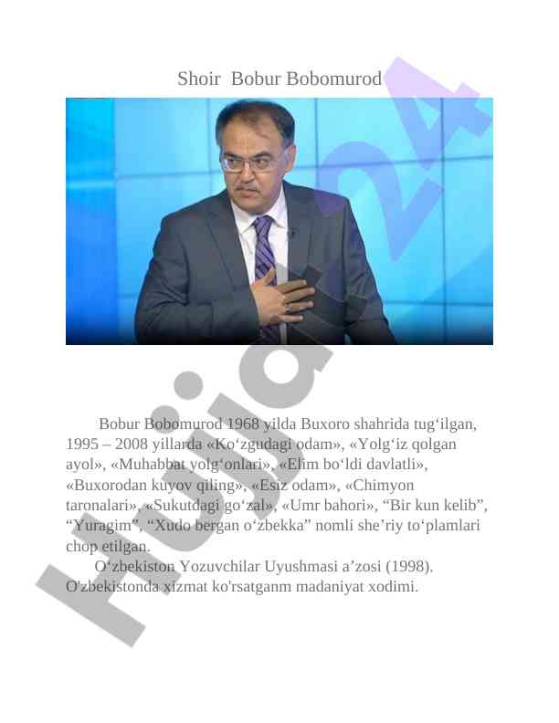 Shoir boburning she'riy mirodi va ijtimoiy tahlillari