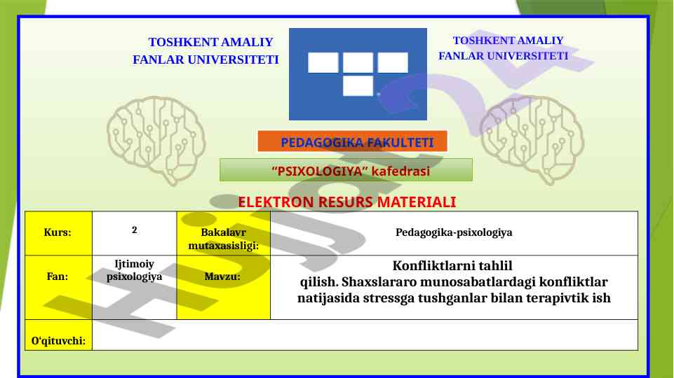 Kirish va ijtimoiy nazariyalar toshkent amaliy fanlar