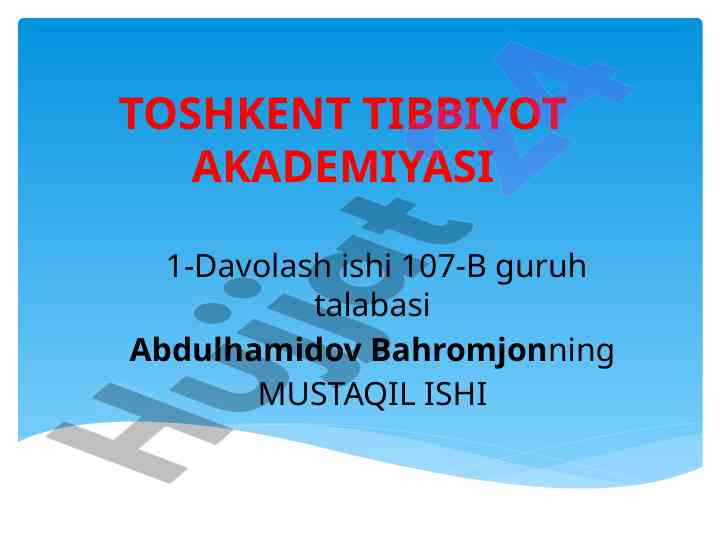 Tasmasimon chuvalchanglar odam parazitlari tahlili