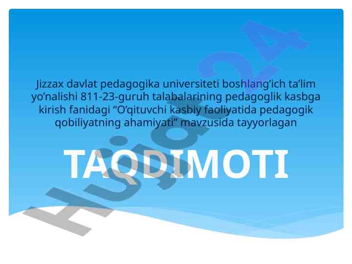O'qituvchi kasbiy faoliyatida pedagogik qobiliyat