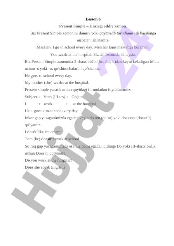 Present simple tense overview and usage