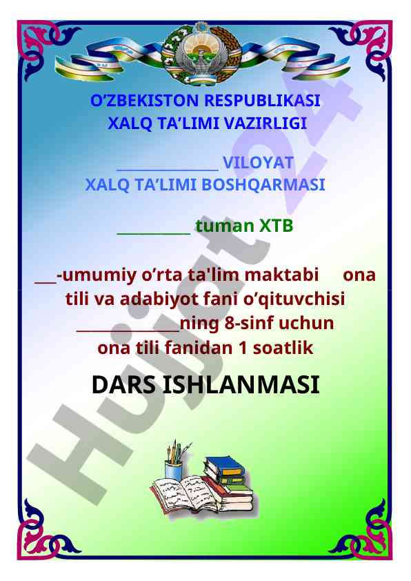 Gapning ifoda maqsadiga ko’ra turlari dars ishlanmasi