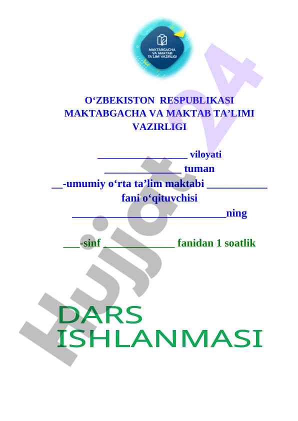 1-sinf Matematika 11 dan 20 gacha bo’lgan sonlar dars ishlanma