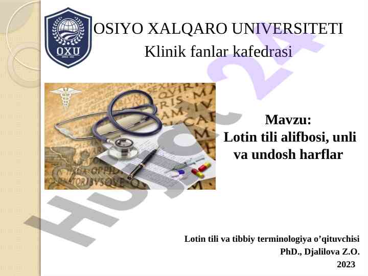 Lotin tili alifbosi unli va undosh harflar